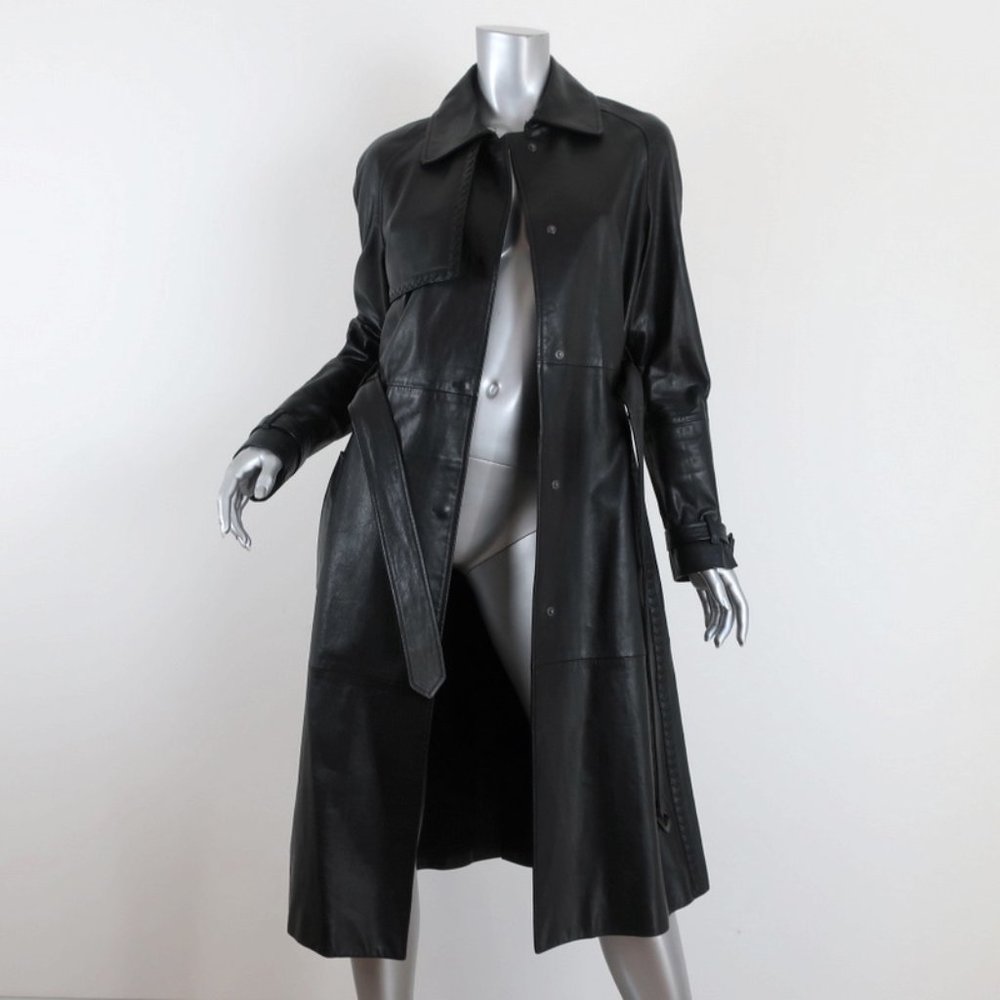 Bottega Veneta Leather Trench Coat - Picture 2 of 10